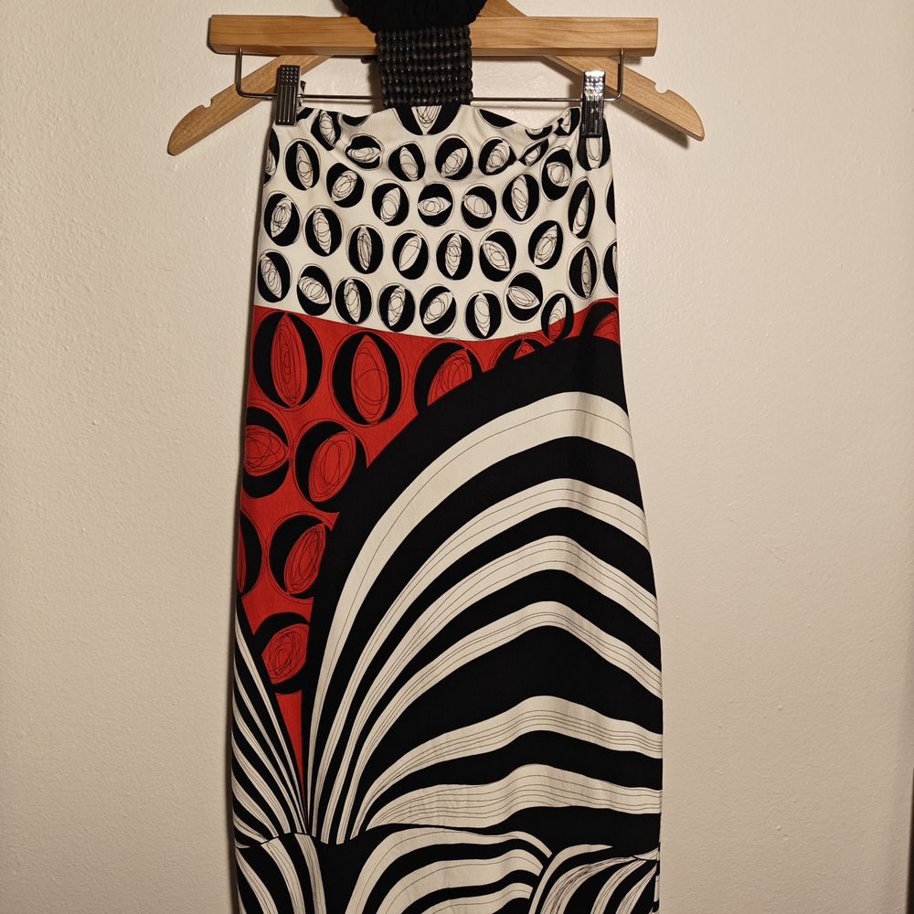 Psychedelic Black and White Abstract Print Sexy Dress
